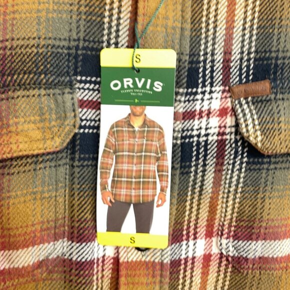 NEW Orvis Men's S Plaid Button-Up Long Sleeve Flannel Shirt Jacket - Picture 7 of 10